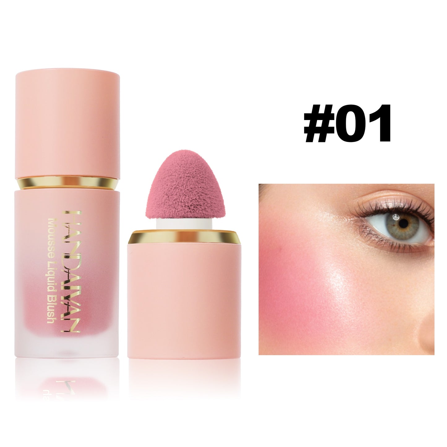 Blush Liquido Fosco Impecavel, Cabeça de Escova, Fácil de Aplicar, Duravel, 6 Cores.