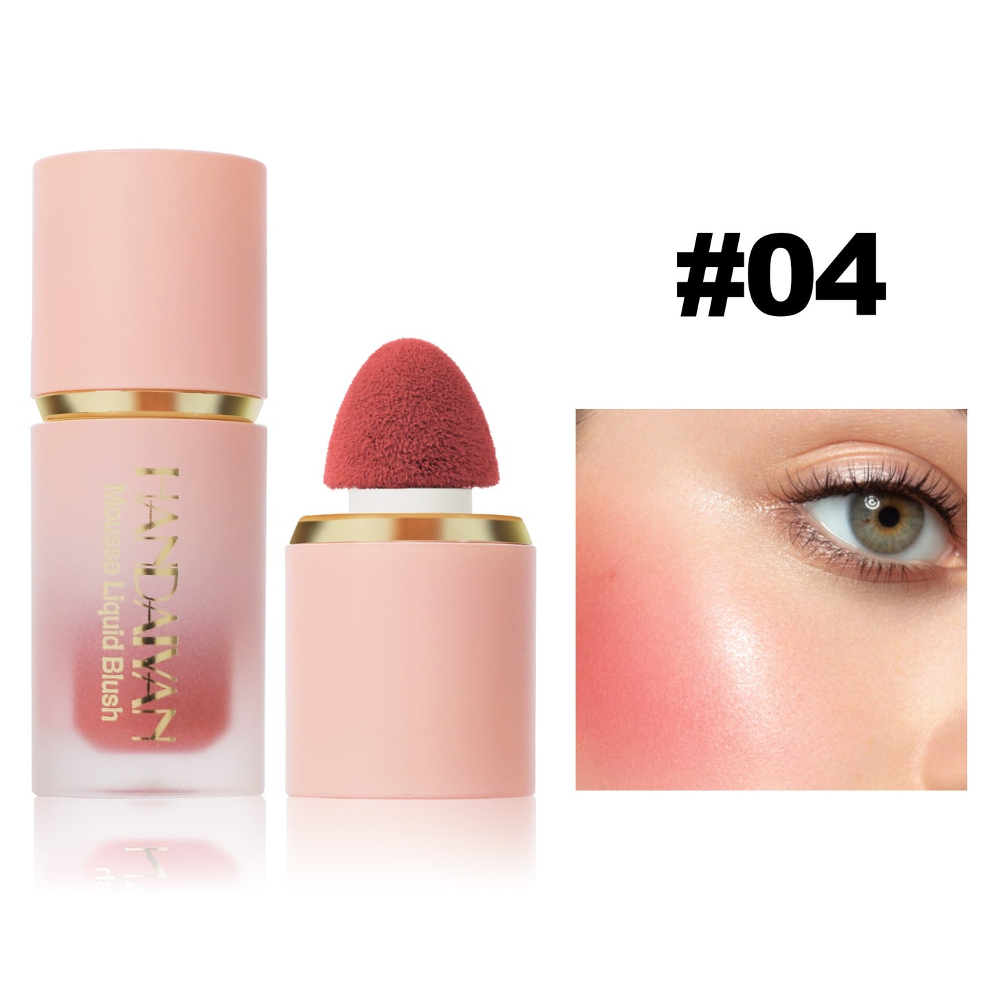 Blush Liquido Fosco Impecavel, Cabeça de Escova, Fácil de Aplicar, Duravel, 6 Cores.