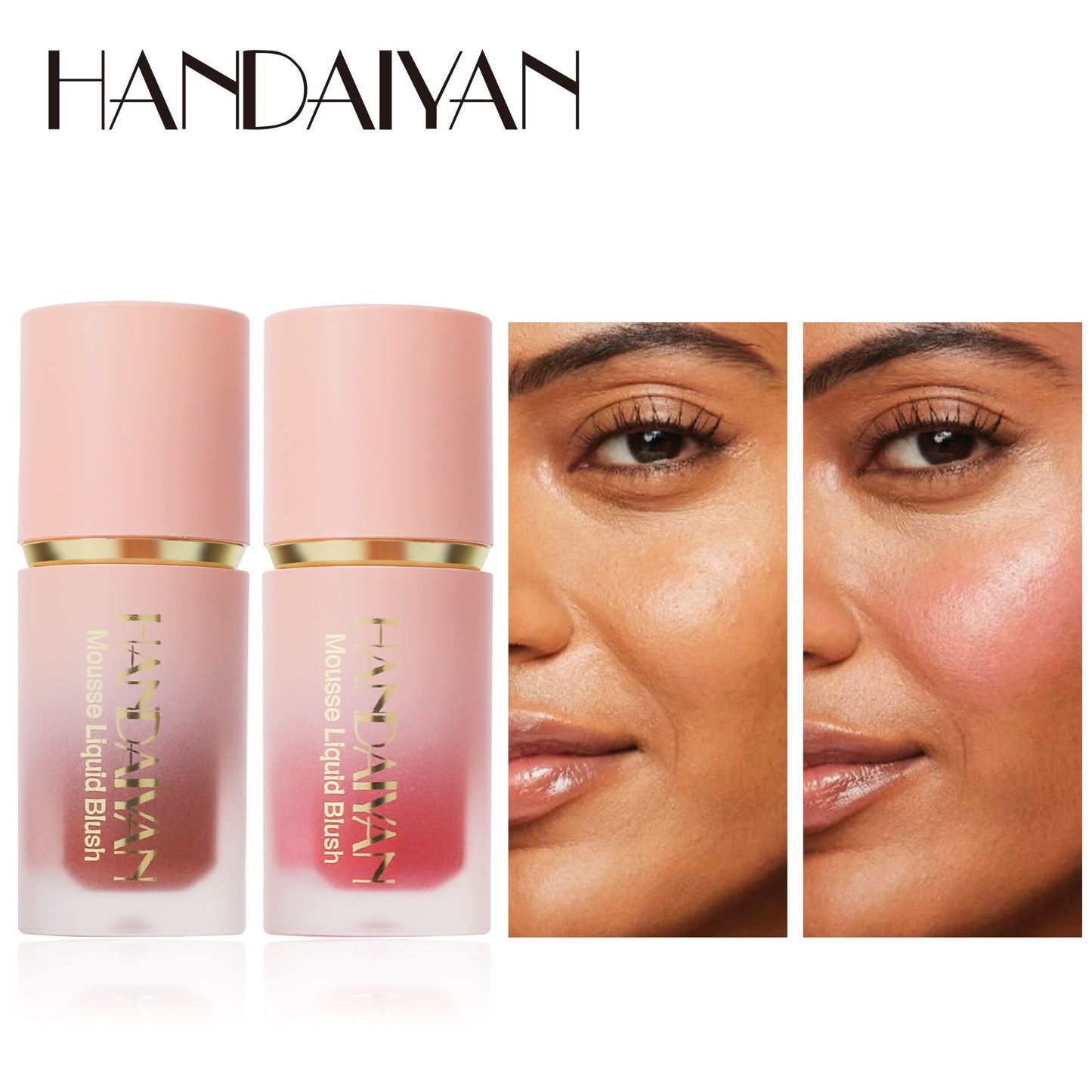 Blush Liquido Fosco Impecavel, Cabeça de Escova, Fácil de Aplicar, Duravel, 6 Cores.
