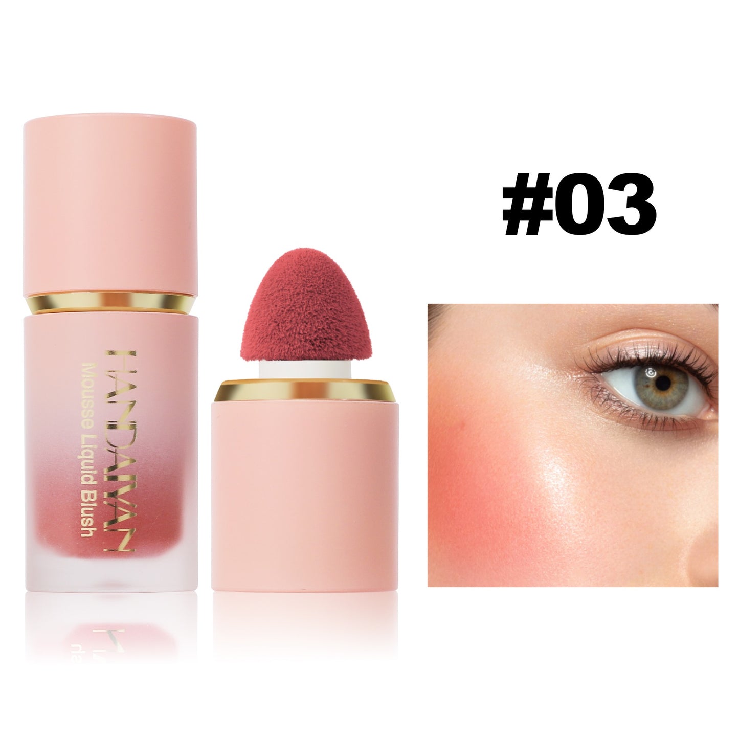Blush Liquido Fosco Impecavel, Cabeça de Escova, Fácil de Aplicar, Duravel, 6 Cores.