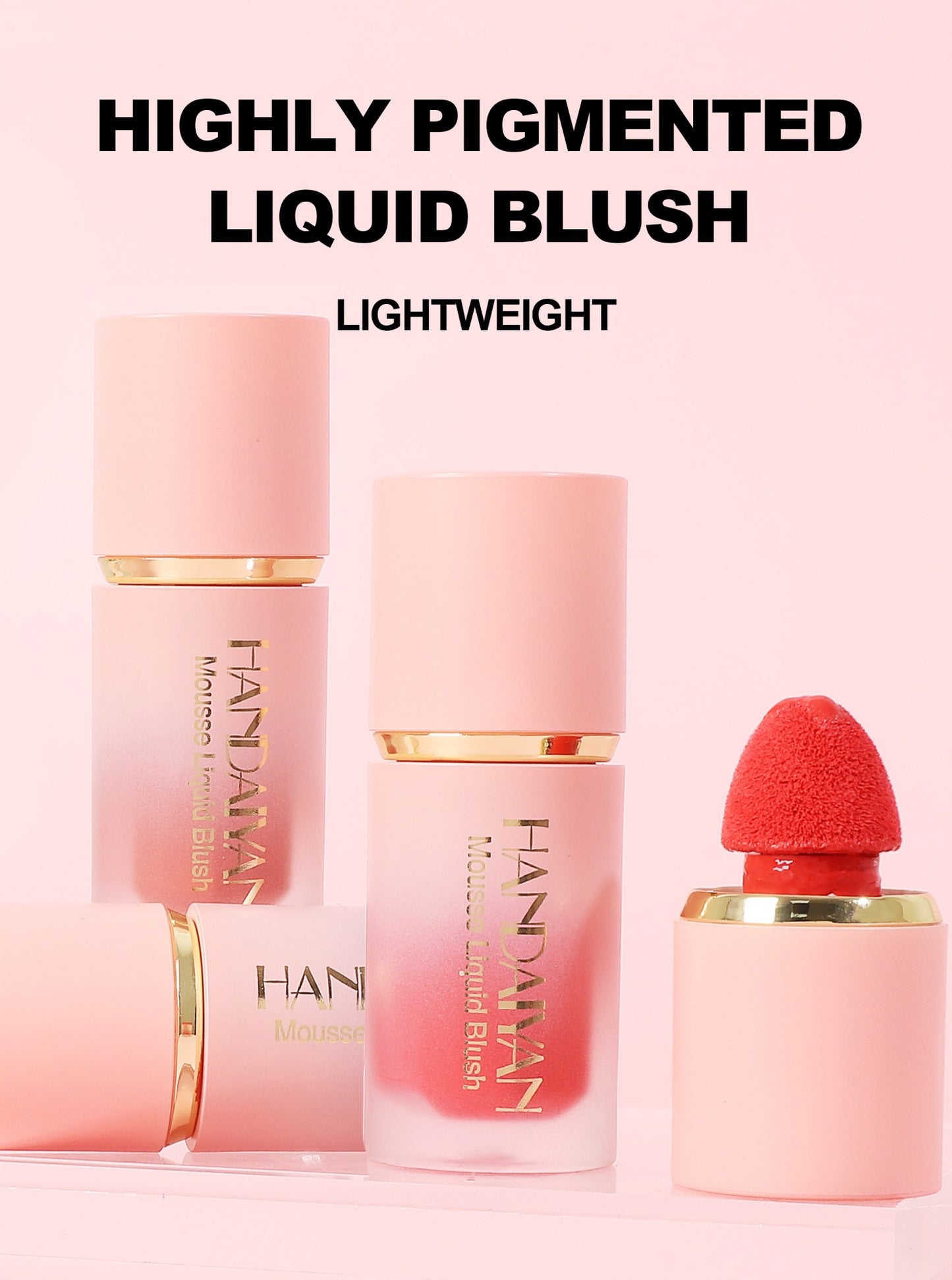 Blush Liquido Fosco Impecavel, Cabeça de Escova, Fácil de Aplicar, Duravel, 6 Cores.